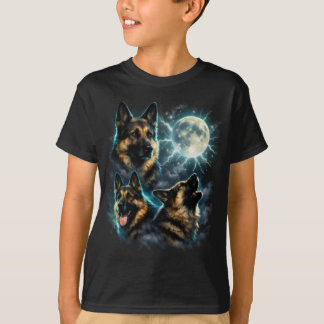 Dog German Shepherd Howling at the Moon T-Shirt