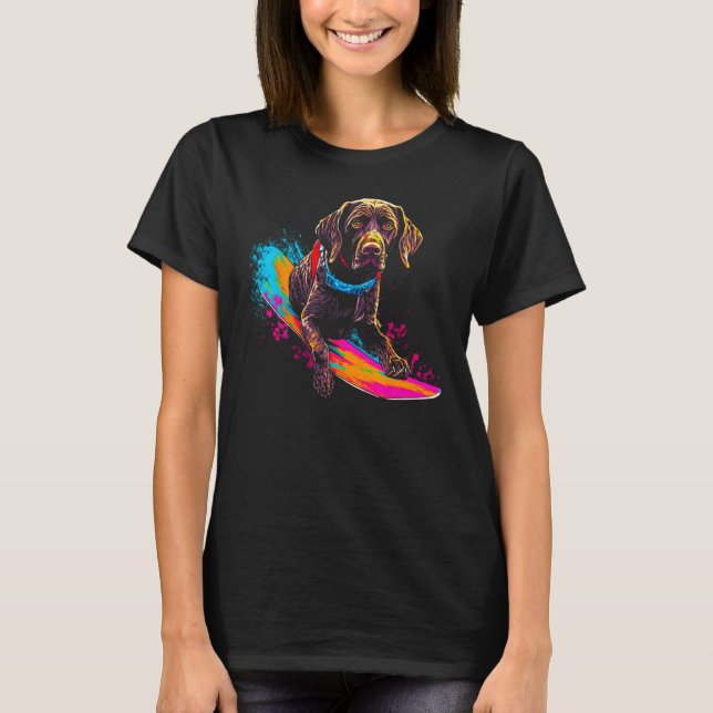 Dog German Shorthaired Pointer Snowboard T-Shirt (Front)