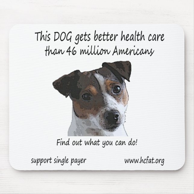 Dog gets better health care mouse pad (Front)