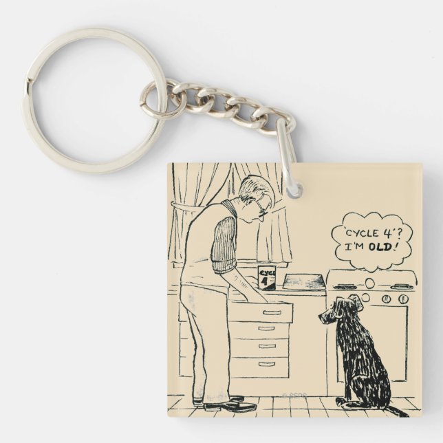 Dog Getting Older Keychain (Front)