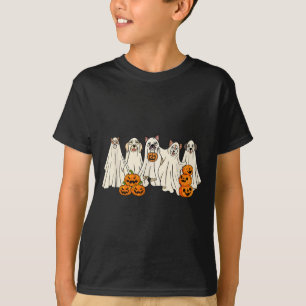 Dog Ghost Cute Dog Dress As Ghost Funny Halloween T-Shirt