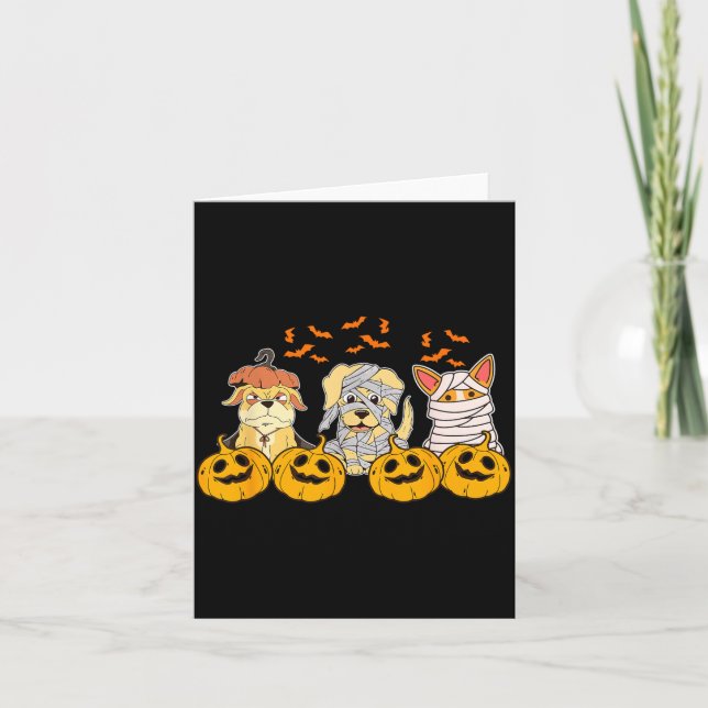 Dog Ghost Cute Dog Dressed As Ghost Funny Card (Front)