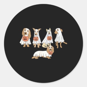 Dog Ghost Cute Dog Dressed As Ghost Funny Classic Round Sticker