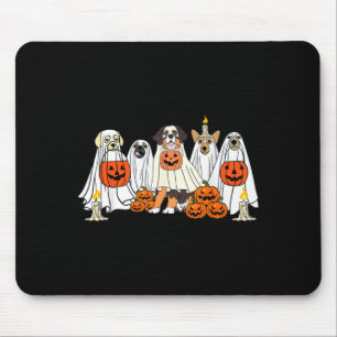 Dog Ghost Cute Dog Dressed As Ghost Funny Mouse Pad