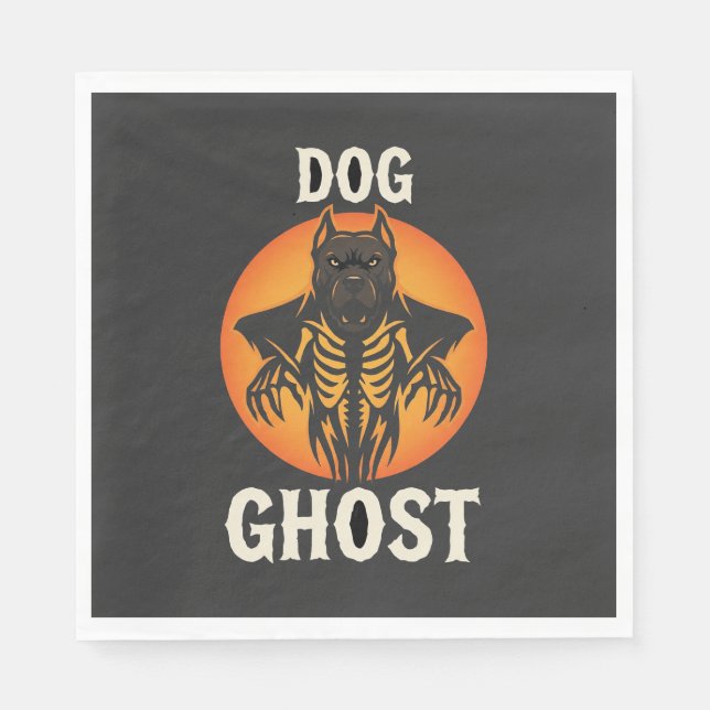 Dog Ghost Halloween Horror Vector Napkin (Front)