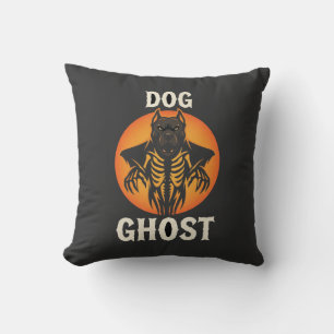 Dog Ghost Halloween Horror Vector Throw Pillow