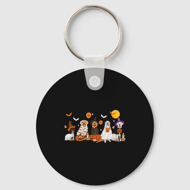 Dog Ghost Witch Mummy Halloween Costume Men Women  Keychain (Front)