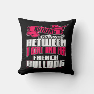 Dog Gift Between A Girl And Her French Bulldog Throw Pillow