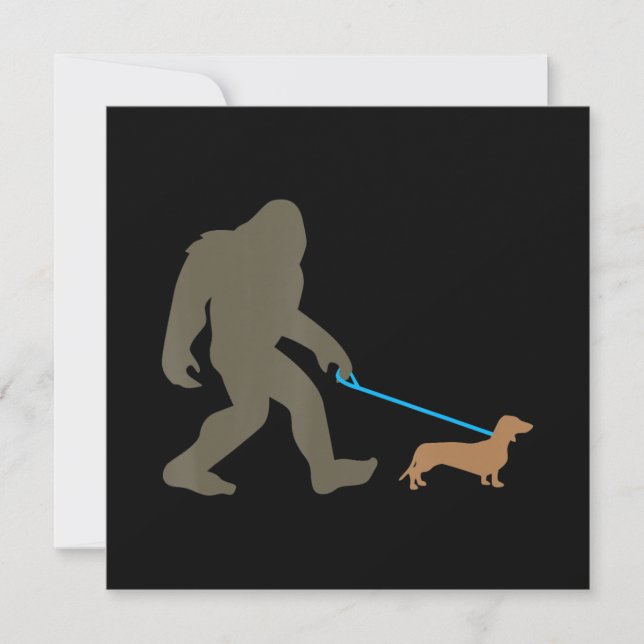 Dog Gift | Bigfoot Walking Dachshund Invitation (Front)