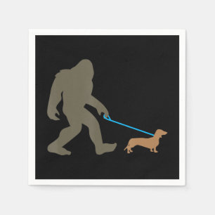 Dog Gift   Bigfoot Walking Dachshund Napkin
