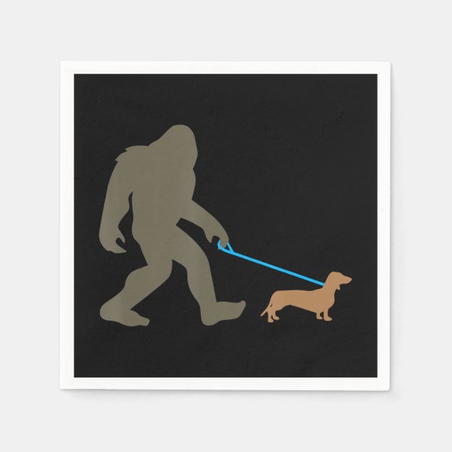 Dog Gift | Bigfoot Walking Dachshund Napkin (Front)