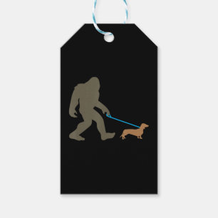 Dog Gift   Bigfoot Walking Dachshund Tags