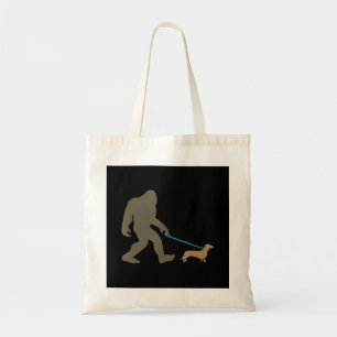 Dog Gift Bigfoot Walking Dachshund Tote Bag