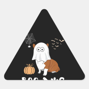 Dog Gift   Boo Corgi Dog Halloween Triangle Sticker