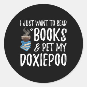 Dog Gift Book & Pet My Doxiepoo Classic Round Sticker