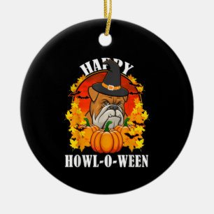 Dog Gift Bulldog Halloween Gift For Dog Lovers Ceramic Ornament