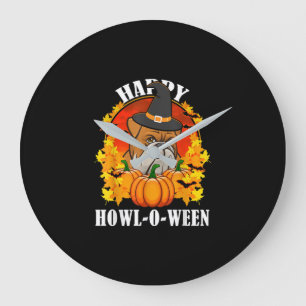 Dog Gift Bulldog Halloween Gift For Dog Lovers Large Clock