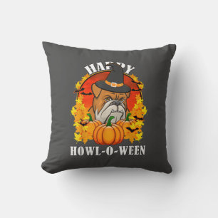 Dog Gift Bulldog Halloween Gift For Dog Lovers Throw Pillow