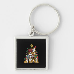 Dog Gift Christmas Tree English Bulldog Dog Keychain