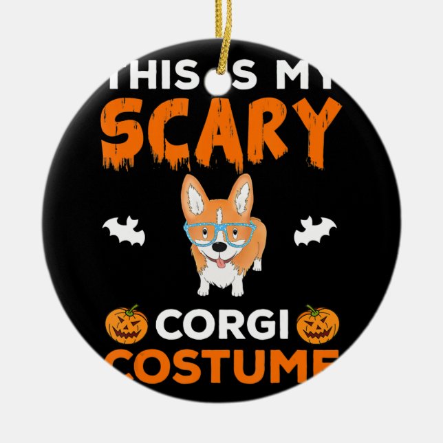 Dog Gift | Corgi costume Funny dog Halloween Ceramic Ornament (Front)