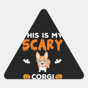 Dog Gift Corgi costume Funny dog Halloween Triangle Sticker