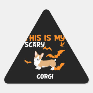 Dog Gift   Corgi Costume Halloween Triangle Sticker