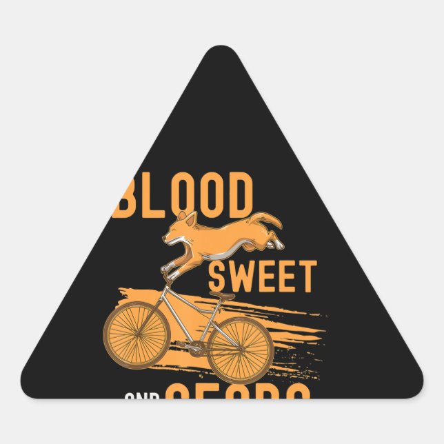 Dog Gift | Cute Corgi Dog Biker Triangle Sticker (Front)