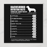 Dog Gift | Dachshund Nutrition Facts