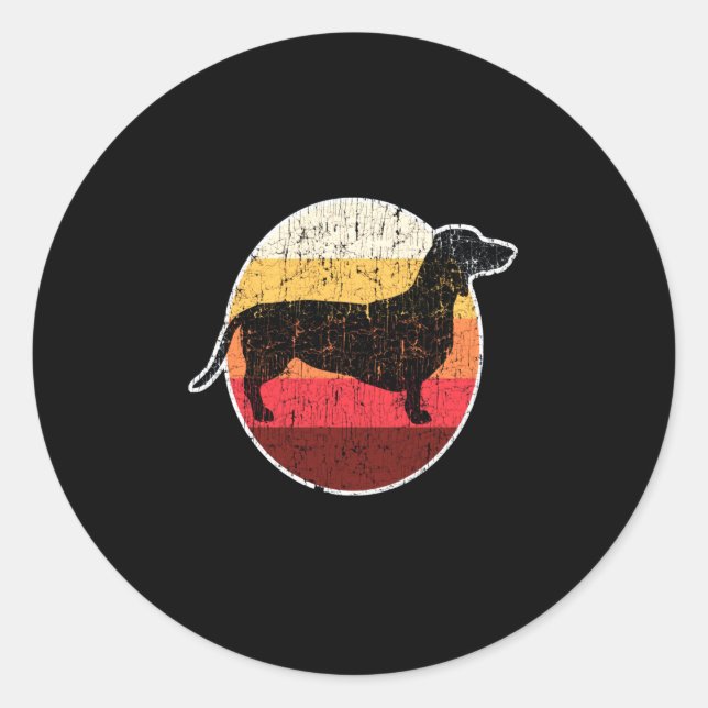 Dog Gift | Dachshund Simple Nice Classic Round Sticker (Front)