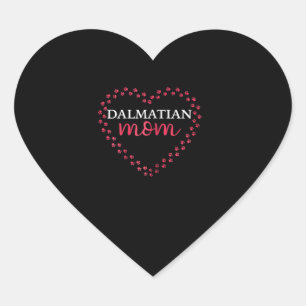 Dog Gift Dalmatian Mom Lovely Heart Sticker
