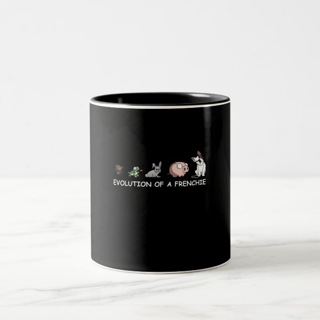 Dog Gift | Evolution Of A Frenchie Two-Tone Coffee Mug (Center)