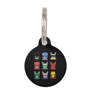 Dog Gift French Bulldog Designs Super Hero Pet Tag