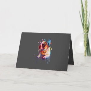Dog Gift   French Bulldog Hand Drawing Art Holiday Card