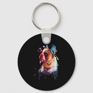 Dog Gift French Bulldog Hand Drawing Art Keychain