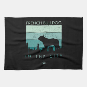 Dog Gift French Bulldog In The City Kitchen Towel