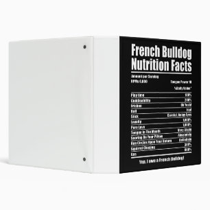 Dog Gift French Bulldog Nutrition Facts Binder