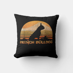 Dog Gift French Bulldog White Throw Pillow