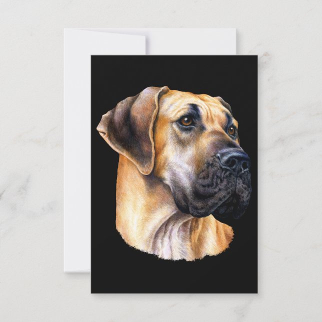 Dog Gift | Great Dane Face Portrait Cool Gift Dog Thank You Card (Front)