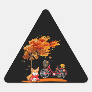 Dog Gift   It's Fall Y'all Lovely Triangle Sticker