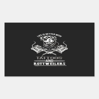 Dog gift | Life better tattoos and rottweiler Sticker