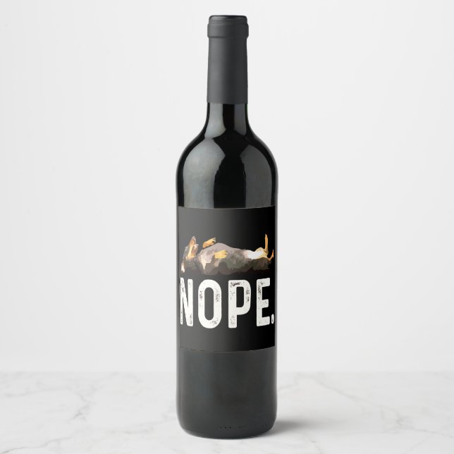 Dog Gift | Miss Dachshund. Nope. Wine Label (Front)