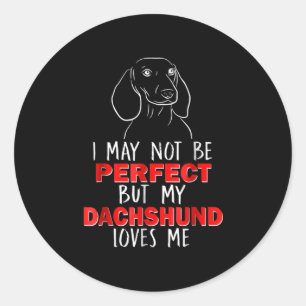 Dog Gift   My Dachshund Loves Me Classic Round Sticker