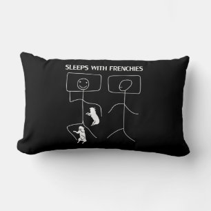 Dog Gift   Sleeps With Frenchies Lumbar Pillow