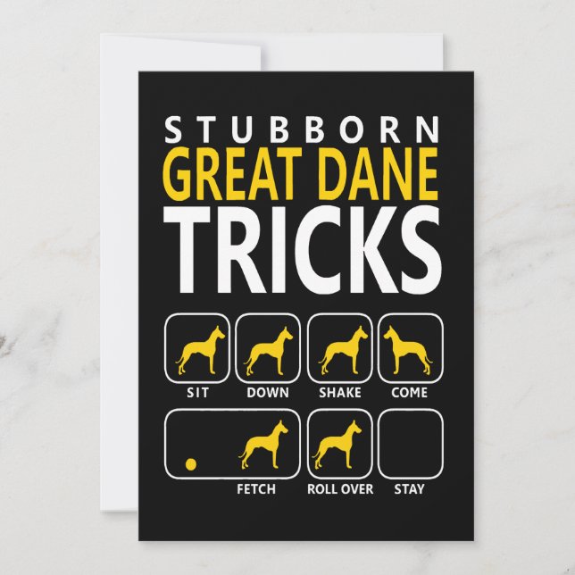 dog gift | Stubborn Great Dane Tricks Announcement (Front)