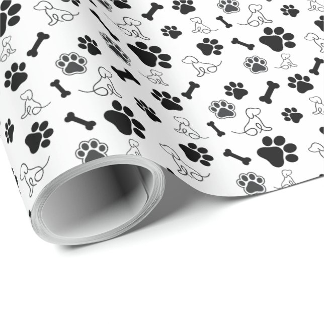 Dog Gift Wrap Wrapping Paper Paws (Roll Corner)