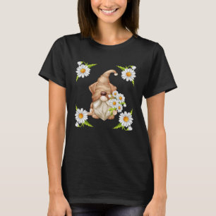 Dog Gnome For Labrador Mom Cute Spring Floral Dais T-Shirt