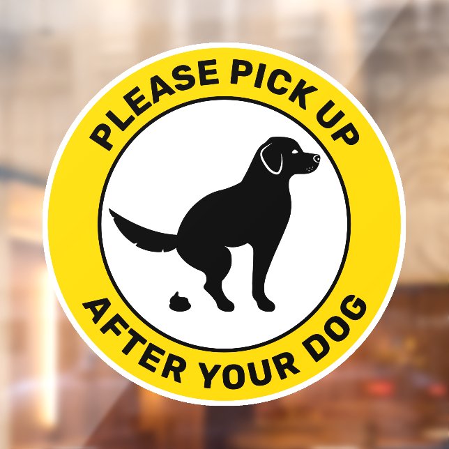 Dog Going Potty - Please Pick Up After Your Dog Window Cling (Sheet 2)