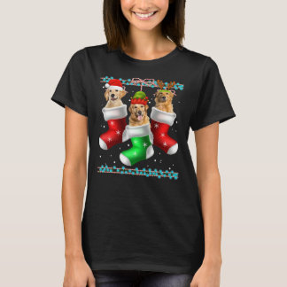 Dog Golden Retriever Christmas Socks 372 T-Shirt
