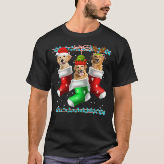 Dog Golden Retriever Christmas Socks 372 T-Shirt