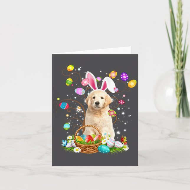 Dog Golden Retriever Easter Day Card (Front)